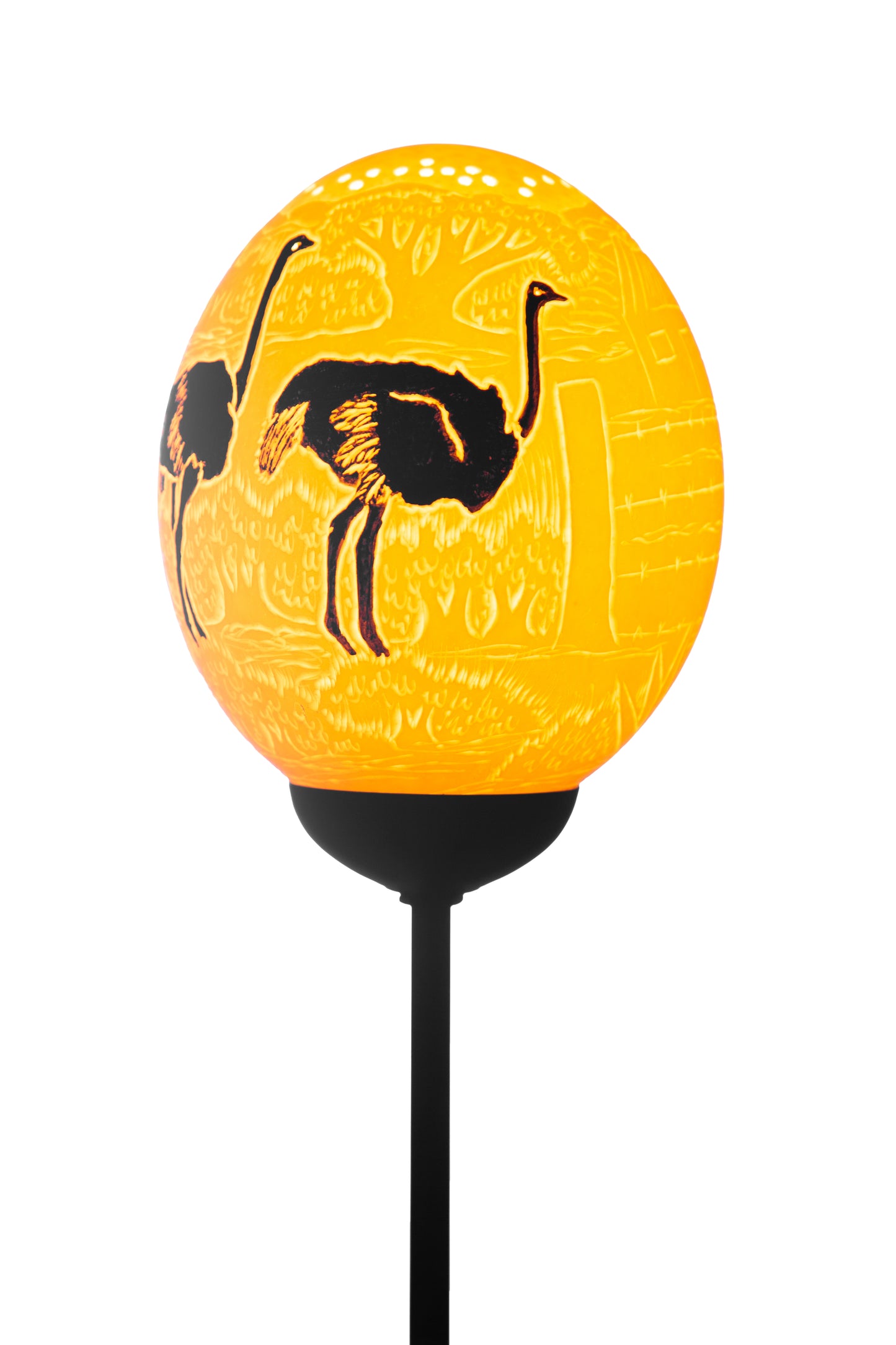 Black ostrich egg lamp