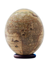 Load image into Gallery viewer, Elephant and map decoupage ostrich eggshell